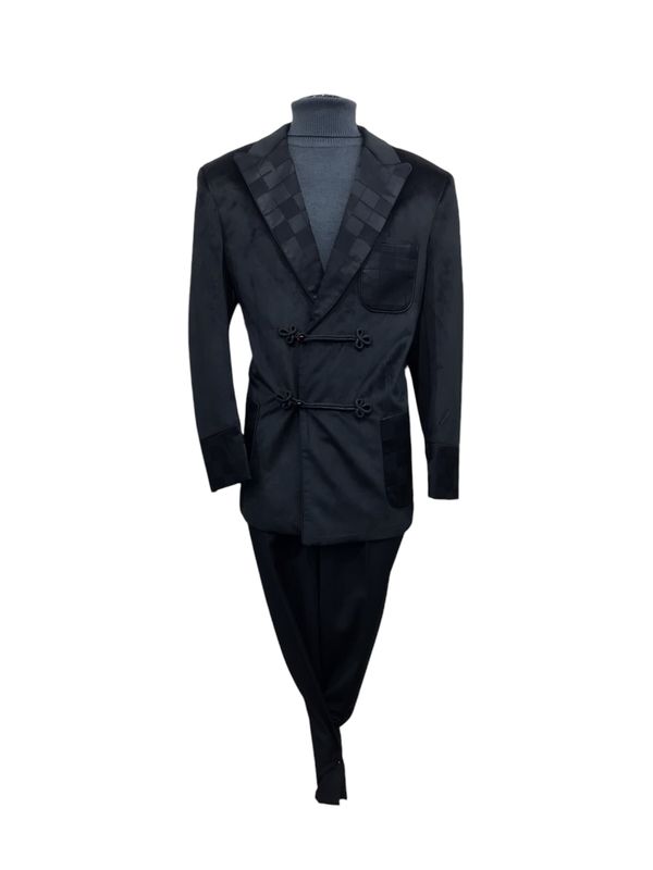 VELVET SPORT COAT WITH FROG BUTTON &amp; TRIM