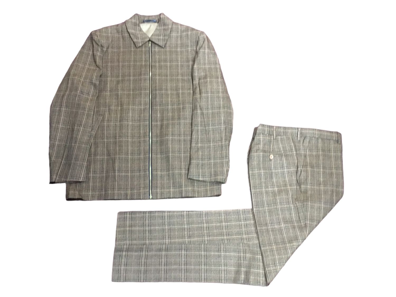 WINDOW PANE ZIPPER JACKET 2 PIECE SET