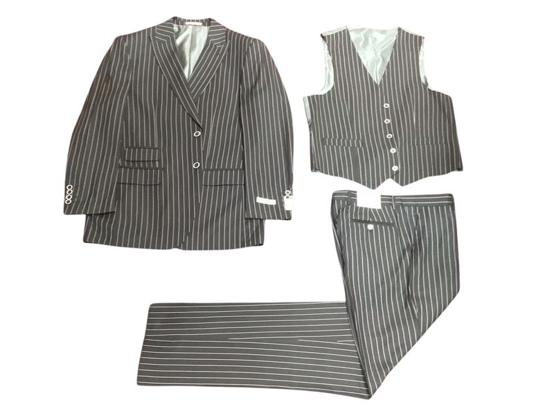 VINCI 3 PICE MODERN PINSTRIP SB SUIT