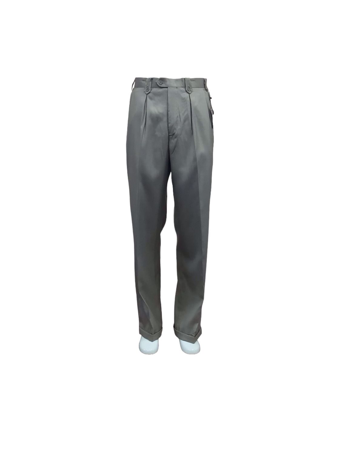 WIDE LEG SLACKS WITH CUSTOM BUTTON TAB
