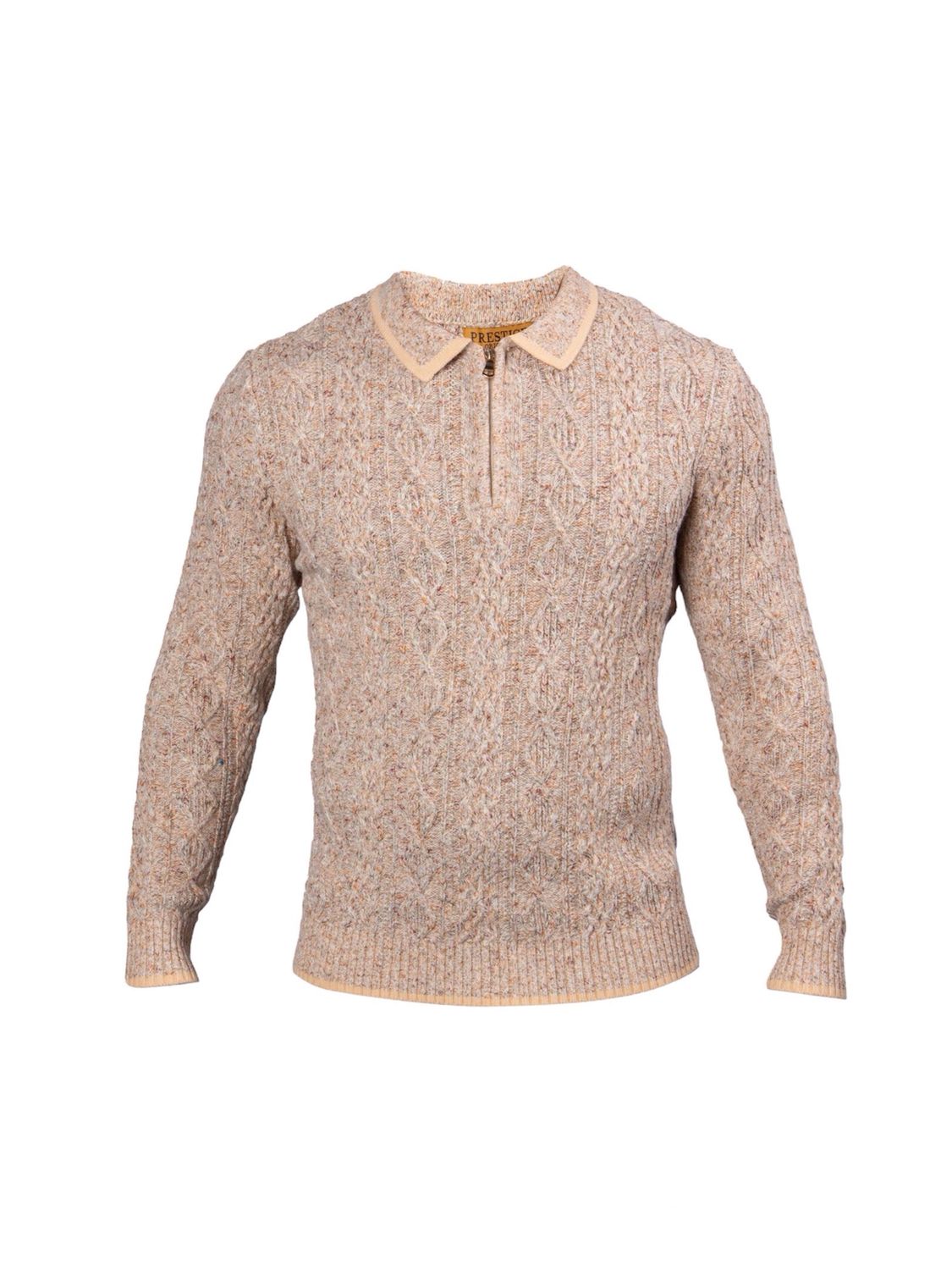 ZIP UP POLO KNIT SWEATER
