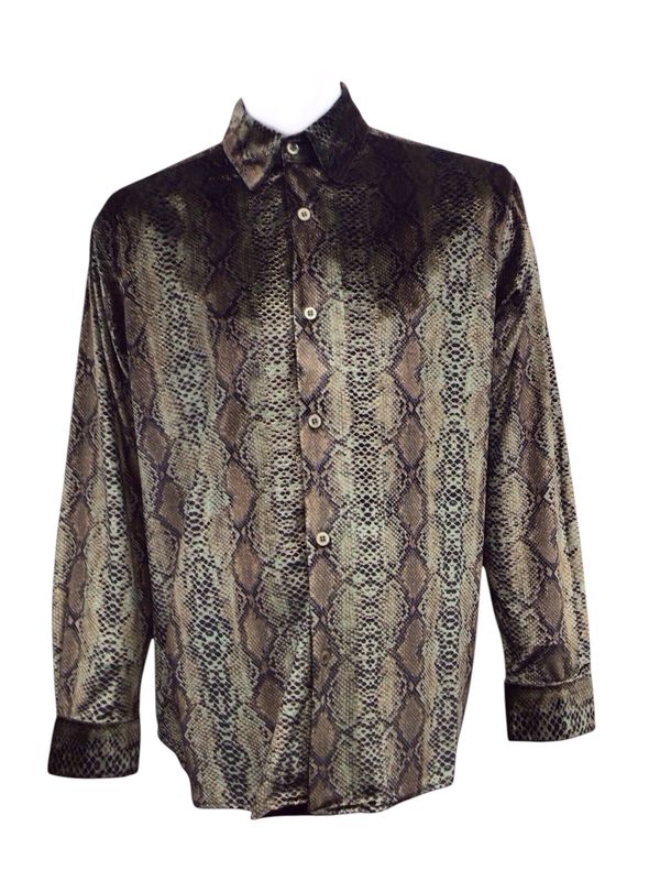 VELVET PYTHONPRINT LONG SLEEVES SHIRT