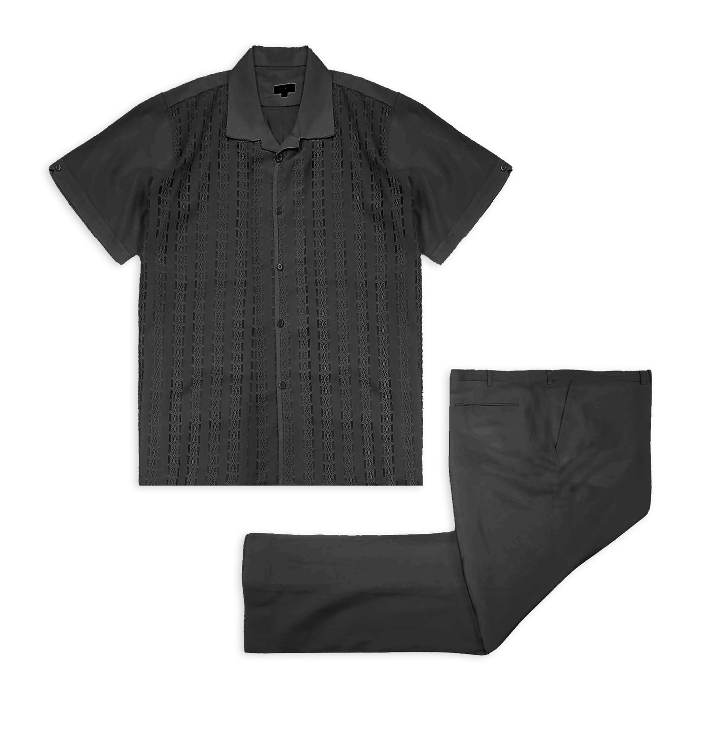 2PC SHORT SLEEVE WALKING SUIT FLOWER