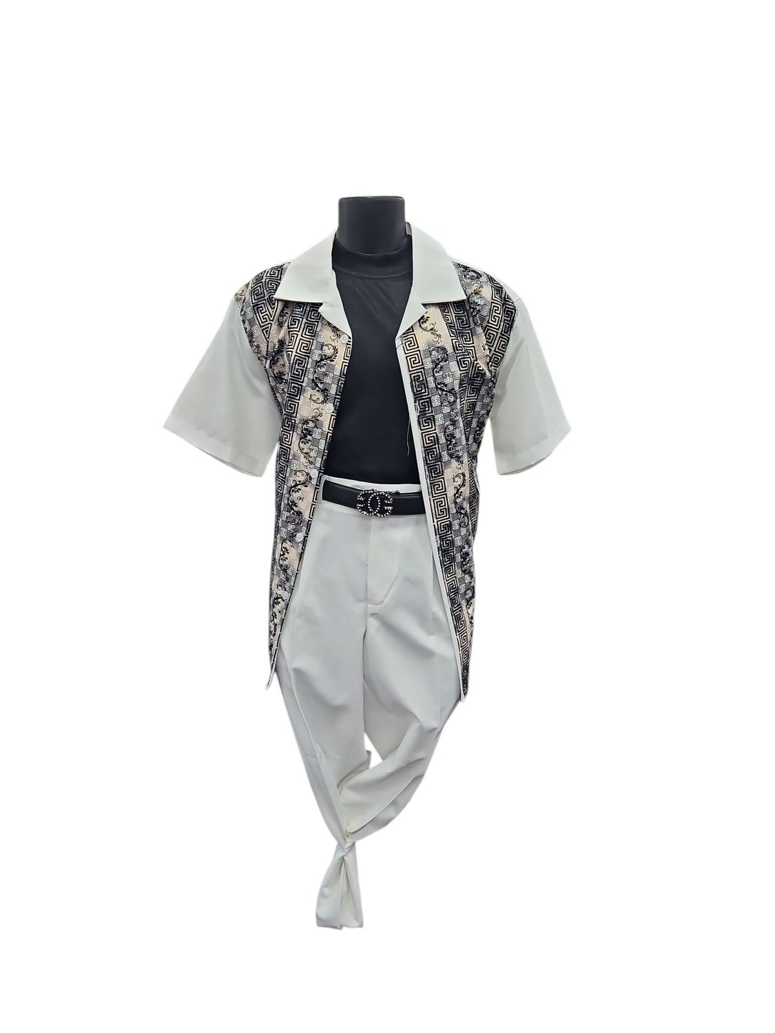 2PC SHORT SLEEVE WALKING SUIT GOLD