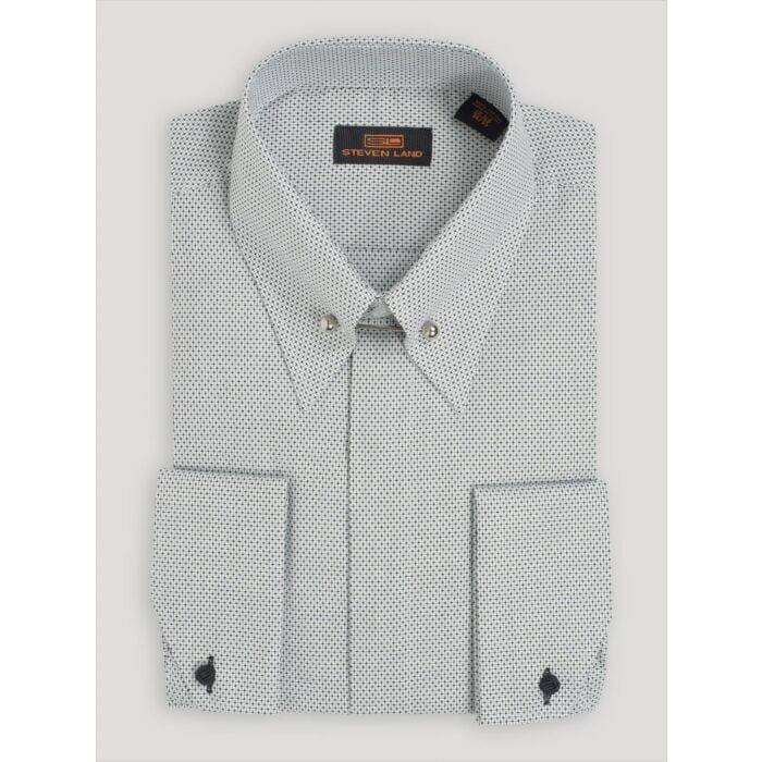 STEVEN LAND ELITE FRENCH CUFF SHIRT , Color: BLACK, Size: 17.5/34-35