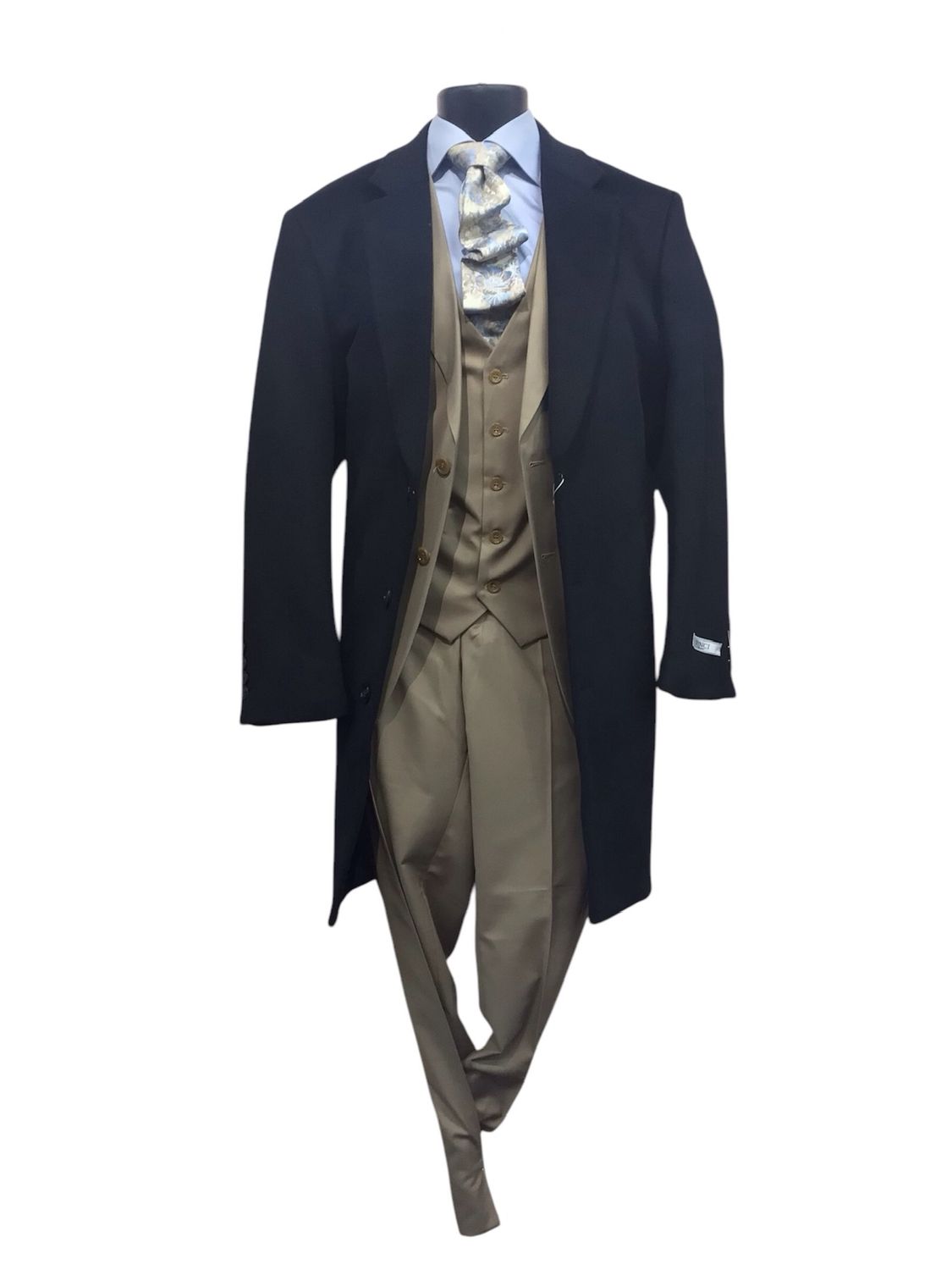 SB 3 BTNS 38 LENGTH VINCI COAT , Color: BLACK, Size: L