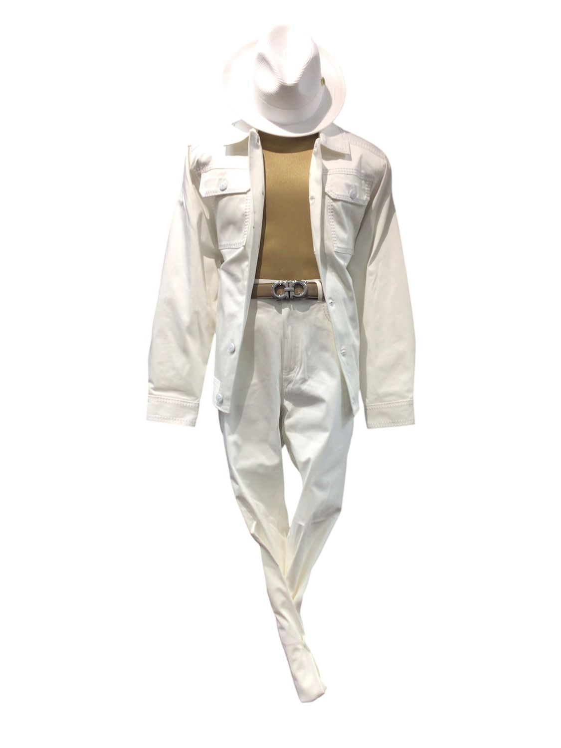 THCKSTCH DENIM STYLE JACKET , Color: WHITE, Size: XL