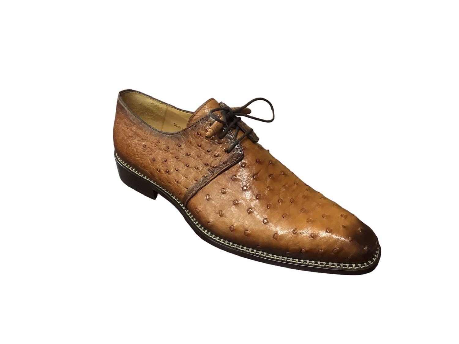 TILLSON EXOTIC OSTRICH DERBY OXFORDS , Color: BRANDY, Size: 9.5