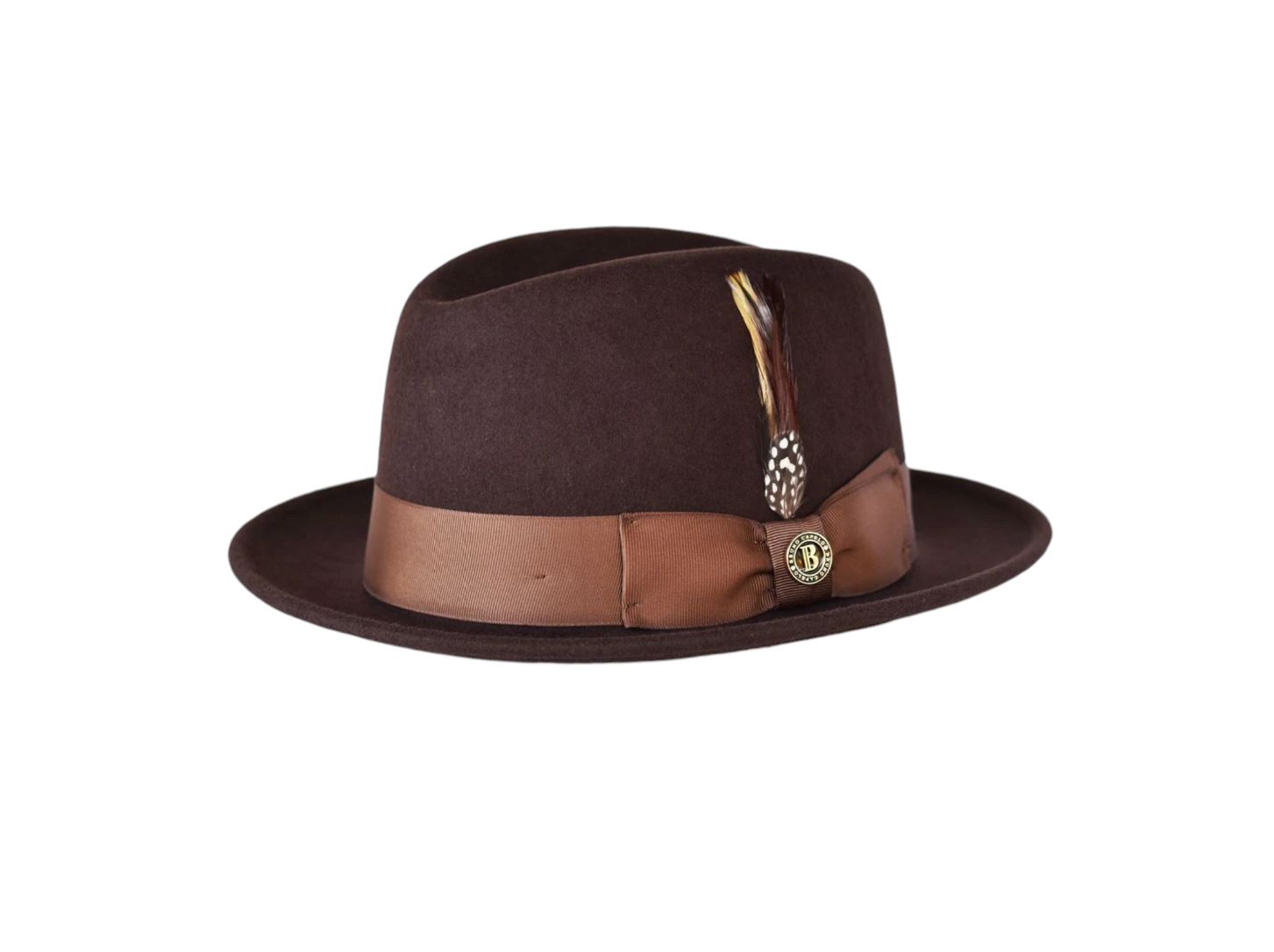 THE CHICAGO HAT , Color: DARK BROWN, Size: XL