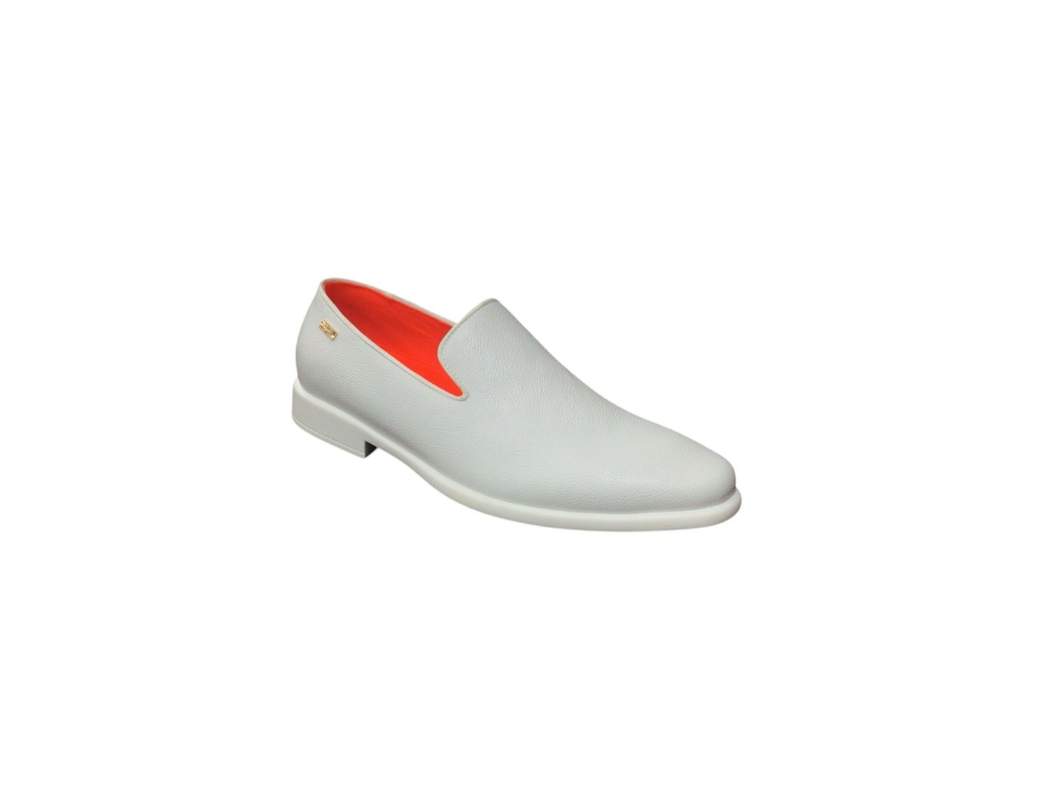 TAYNO CASUAL SLIP ON PLAIN TOE LEATHER , Color: WHITE, Size: 10