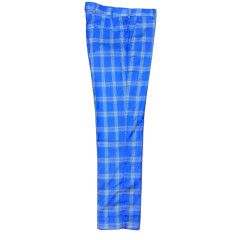	SLIM FIT PANTS WITH PLAID PATTERN 