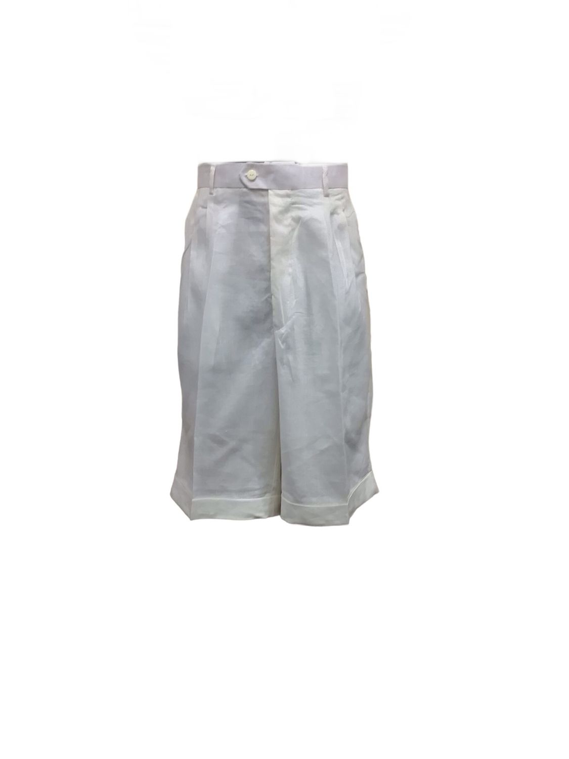 BAGAZIO REGULAR FIT LINEN SHORT , Color: CUFF WHITE, Size: 32W