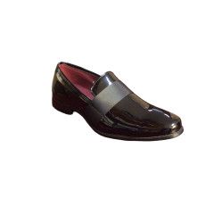 TERRONI SLIP ON SHOE WITH RIBBON OVERLAY 