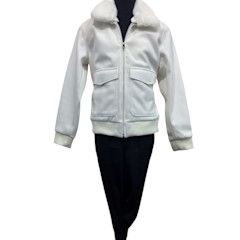 	FANCY COAT WITH REMOVABLE TRIM ON COLLAR 
