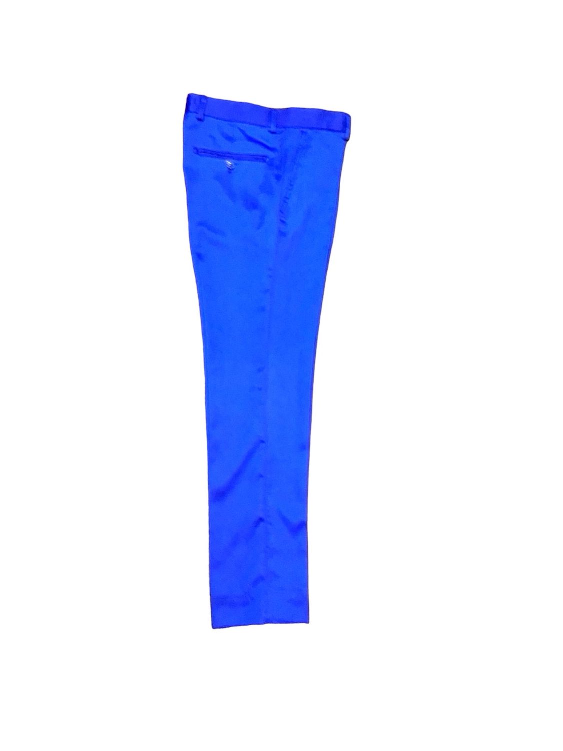 	SATIN SLACKS SUPER SLIM FIT STRETCH ROYAL , Color: BLUE, Size: 28W/30L