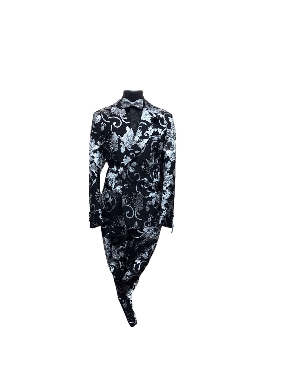 2PC SLIM FIT ZEUS TUXEDO , Color: GRY/BLK, Size: M