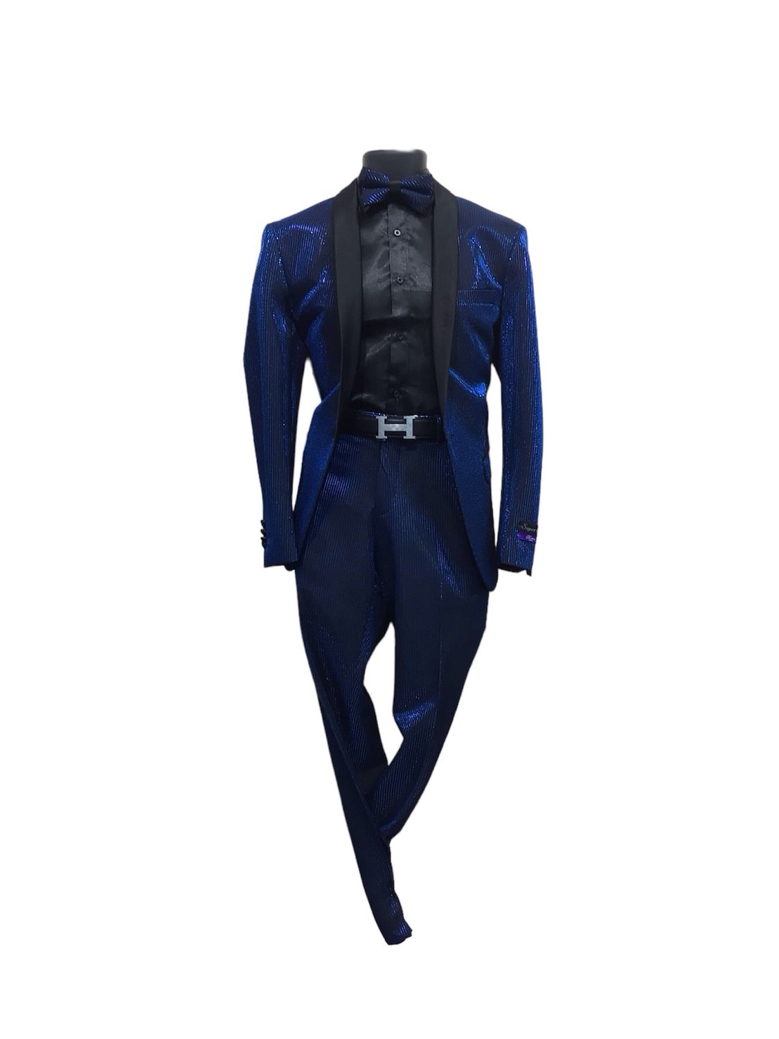 2PC MONTE CARLO SLIM FIT SUIT , Color: BLUE, Size: 38R/32W
