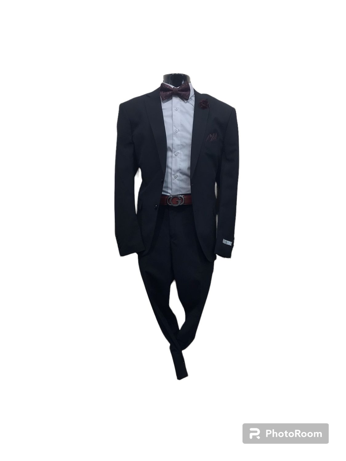 2 PC ULTRA SLIM FIT SUIT , Color: BLACK, Size: 40L/34W