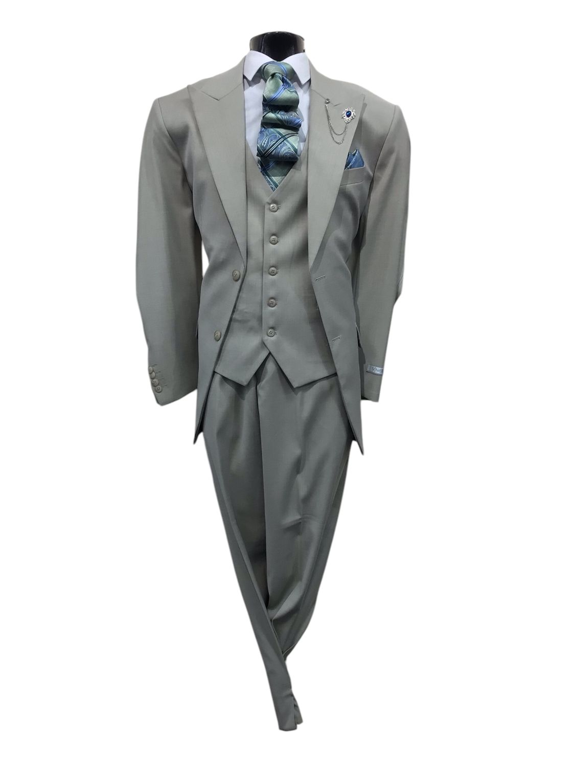3PC TEXUED WEAVE REG FIT SUIT , Color: OATMEAL, Size: 40R/34W