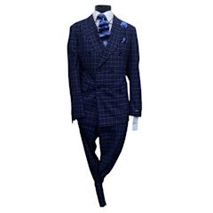2 PC D.B SLIM FIT WINDOWPANE SUIT