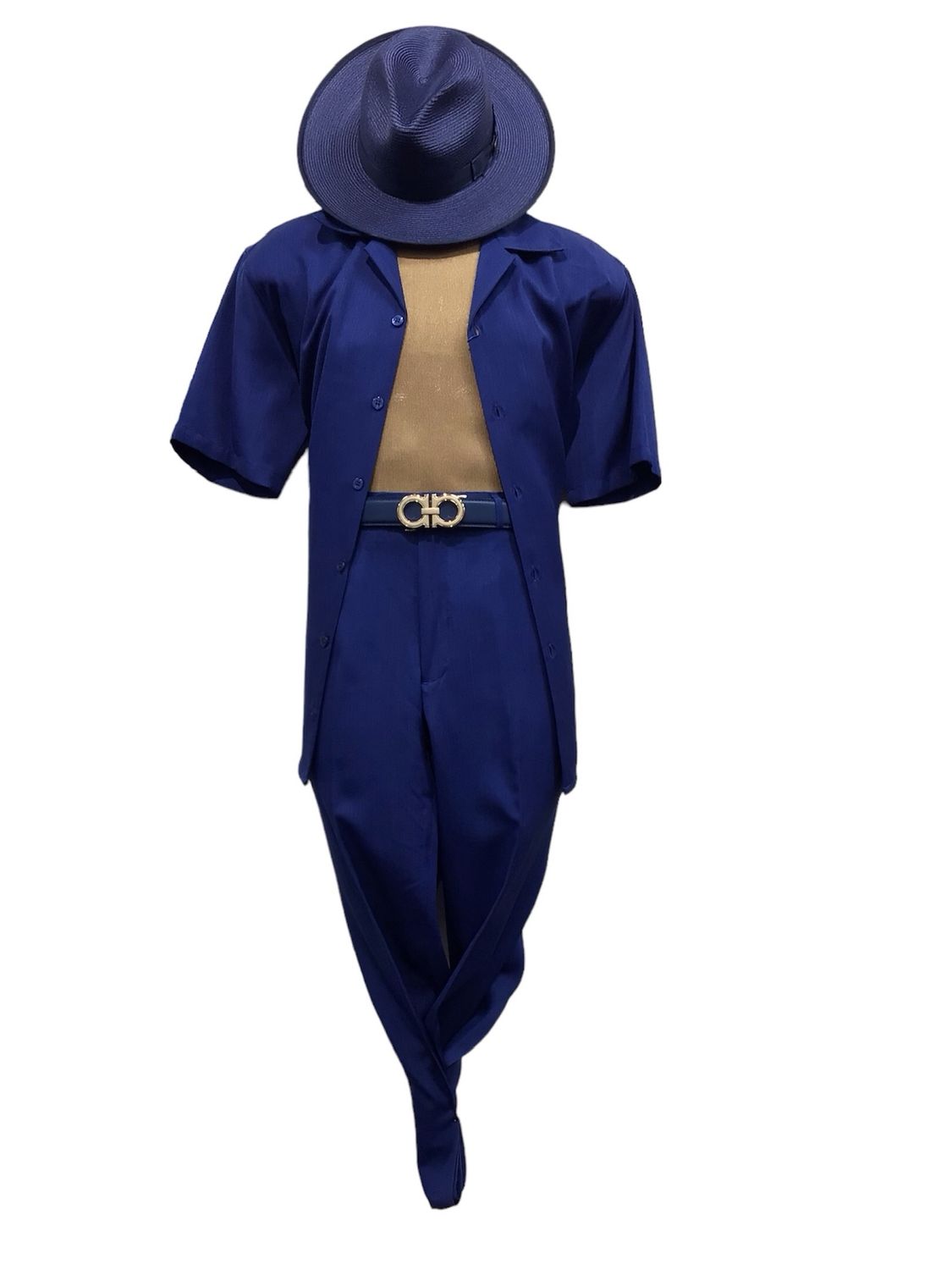 SOLID 2PC LEISURE SUIT , Color: NAVY, Size: L/36