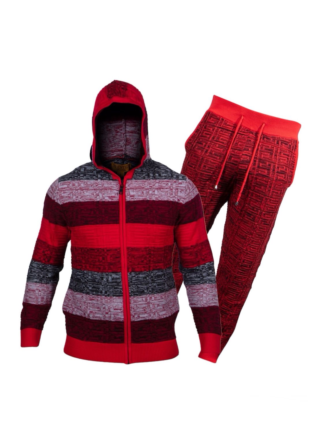 J/S.L/S.FZP.HOODED , Color: RED, Size: 4XL
