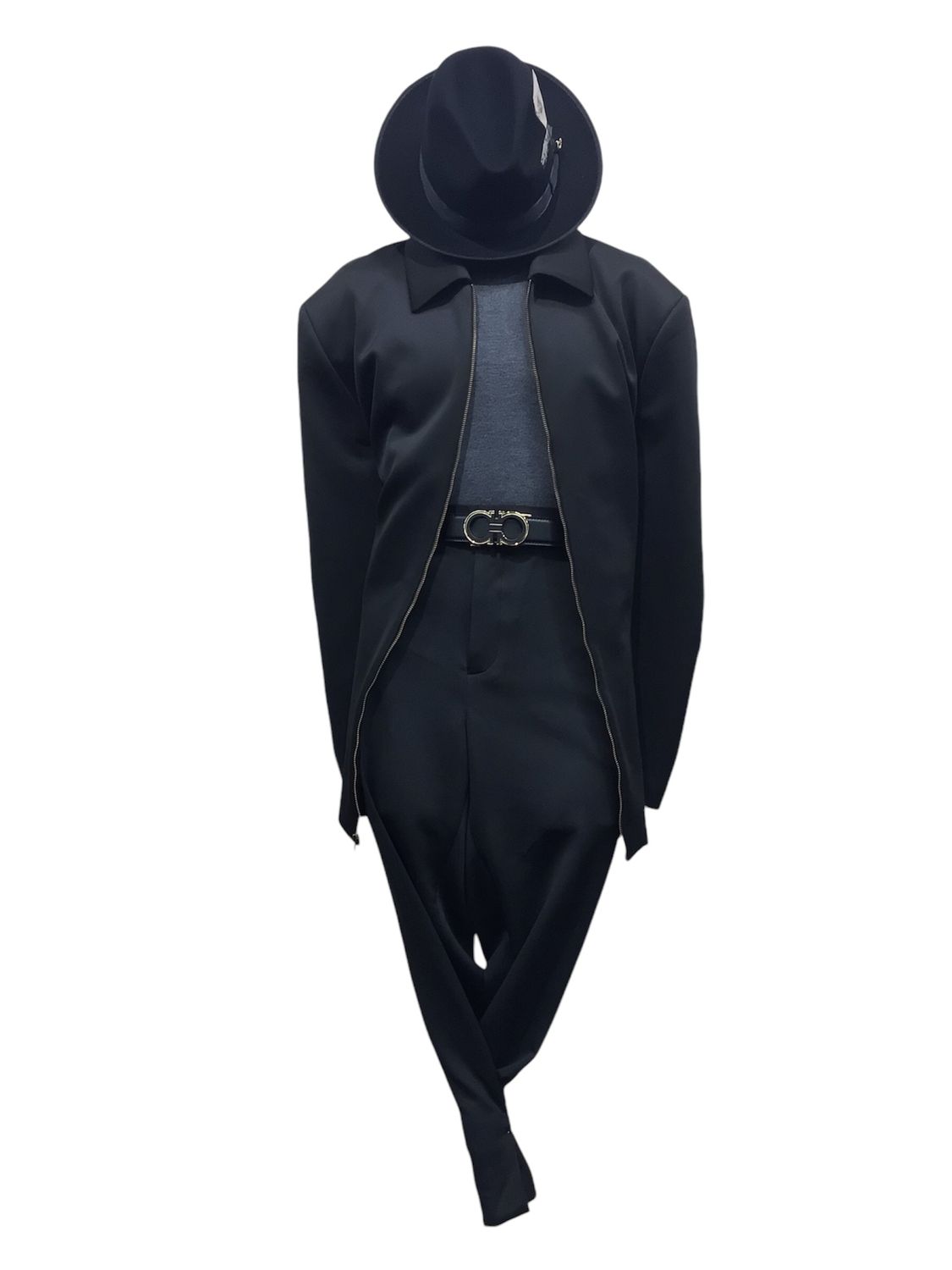 MICRO STRETCH ZIPPER JACKET 2PC SET , Color: BLACK, Size: 52R/46