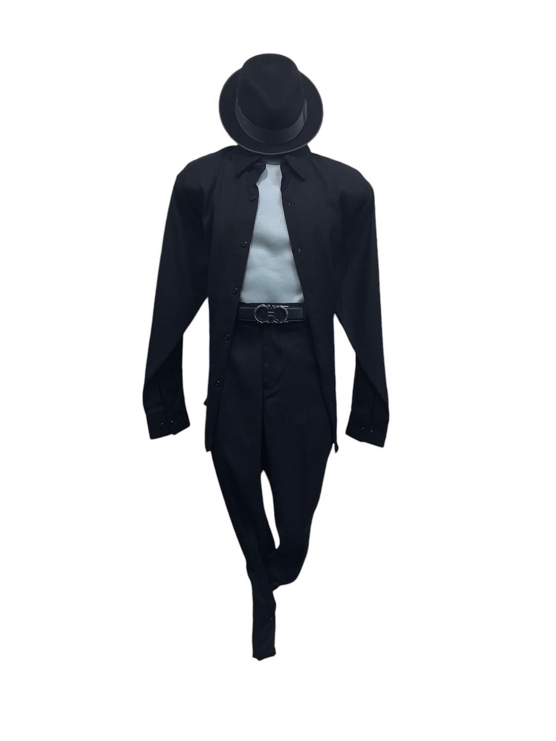 CASUAL DRESS 2PC WALKING SUIT , Color: BLACK, Size: 2XL/42