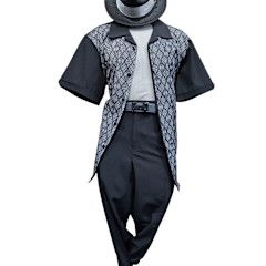 2PC SHORT SLEEVE JACO MESH TRIM WALKING SUIT 