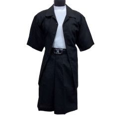 2PC SHORT SET LINEN WITH FRONT PKT 