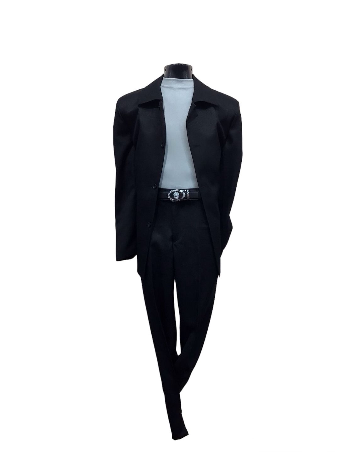 2PC LIESURE SET MICRO PLAINWEAVE JKT , Color: BLACK, Size: 42R/36