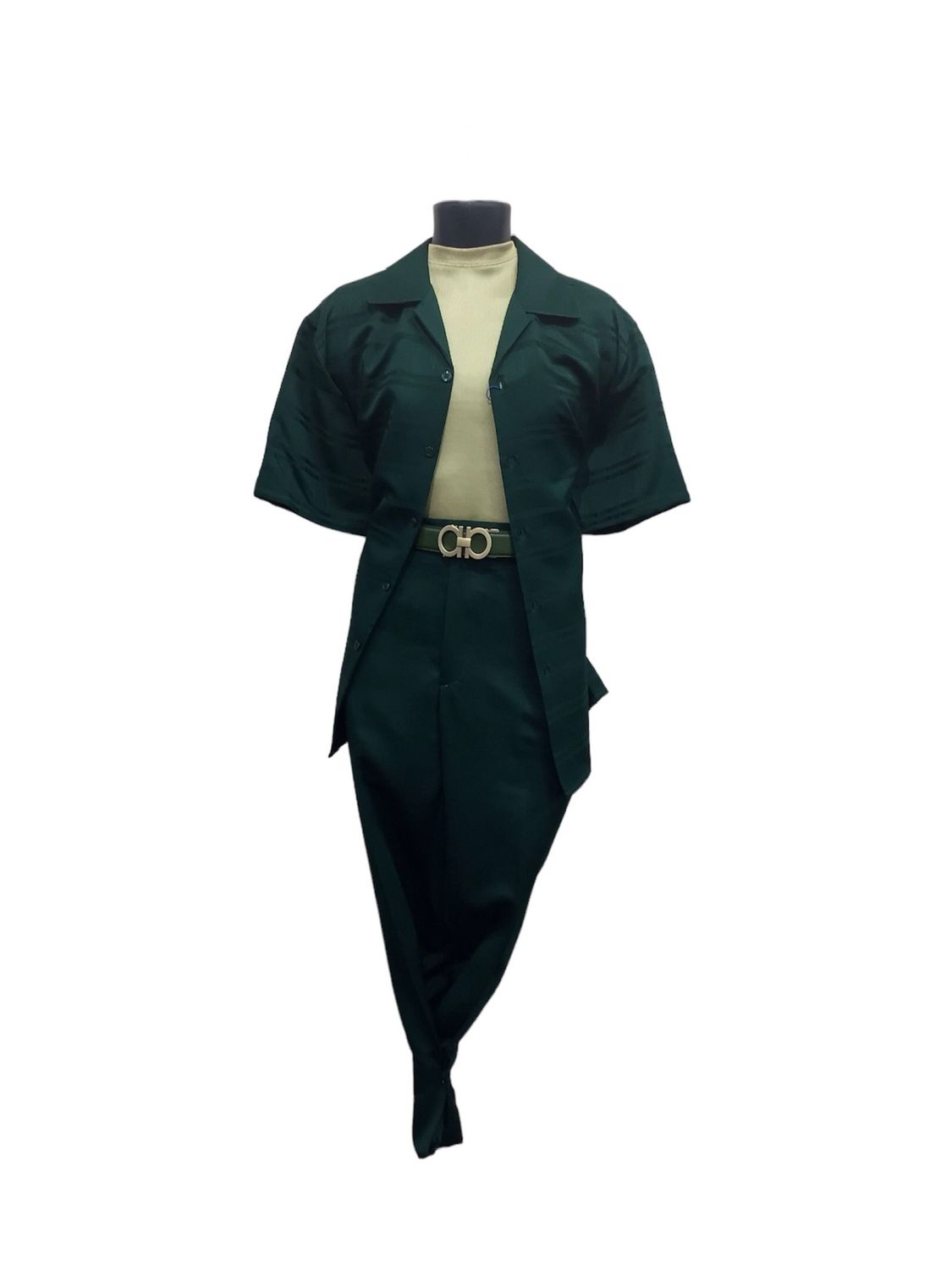 2PC LEISURE SUIT SHADOW STRIPES , Color: GREEN, Size: M/32W