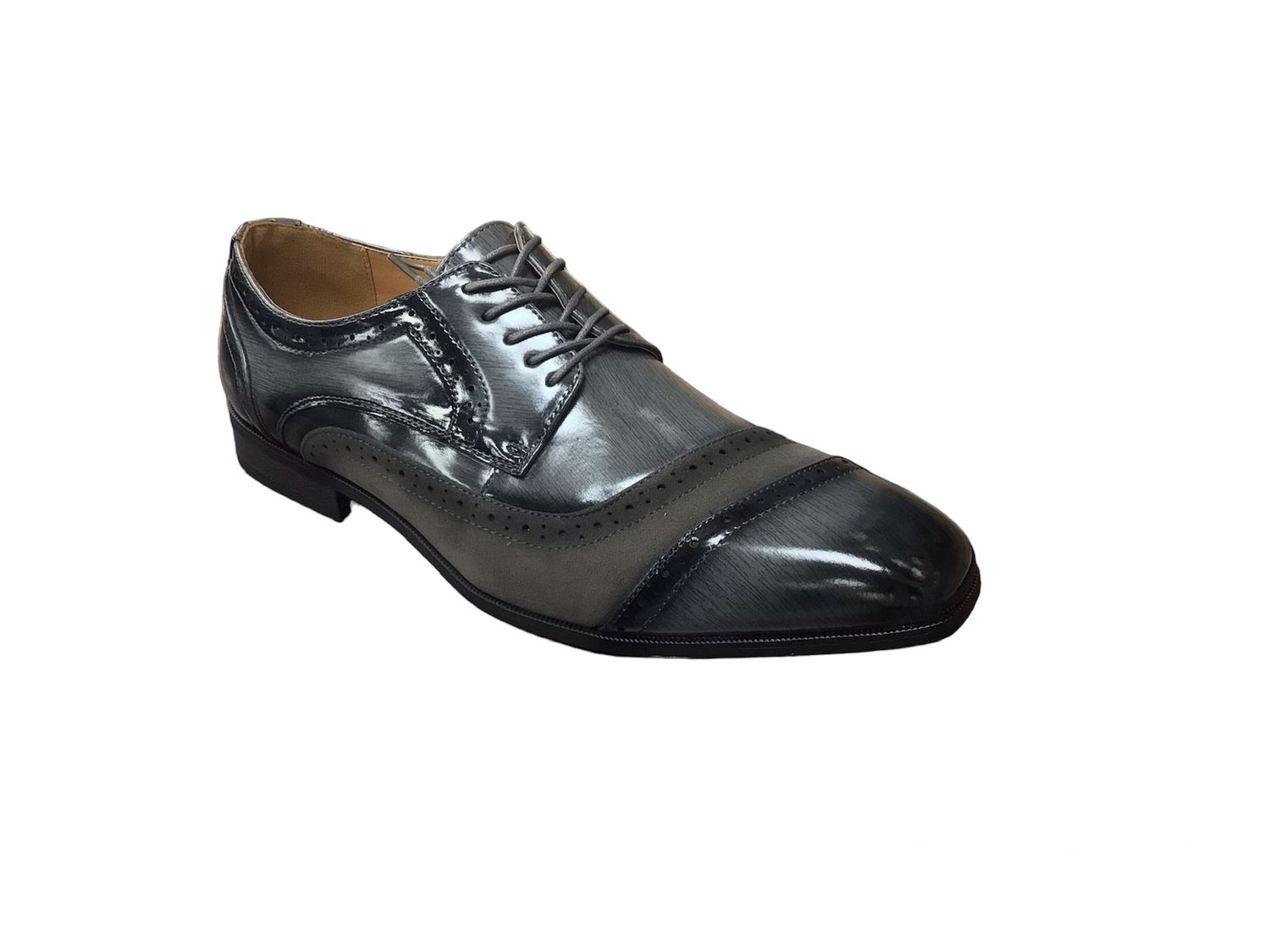 ONE LINE SWAYED DRESS SHOE , Color: GREY, Size: 15
