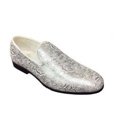 MENS WAVY PRINT SLIP ON DRESS SHOES