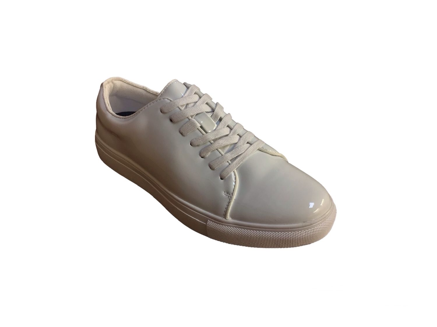 PATENT SNEAKER SHOE , Color: WHITE, Size: 8