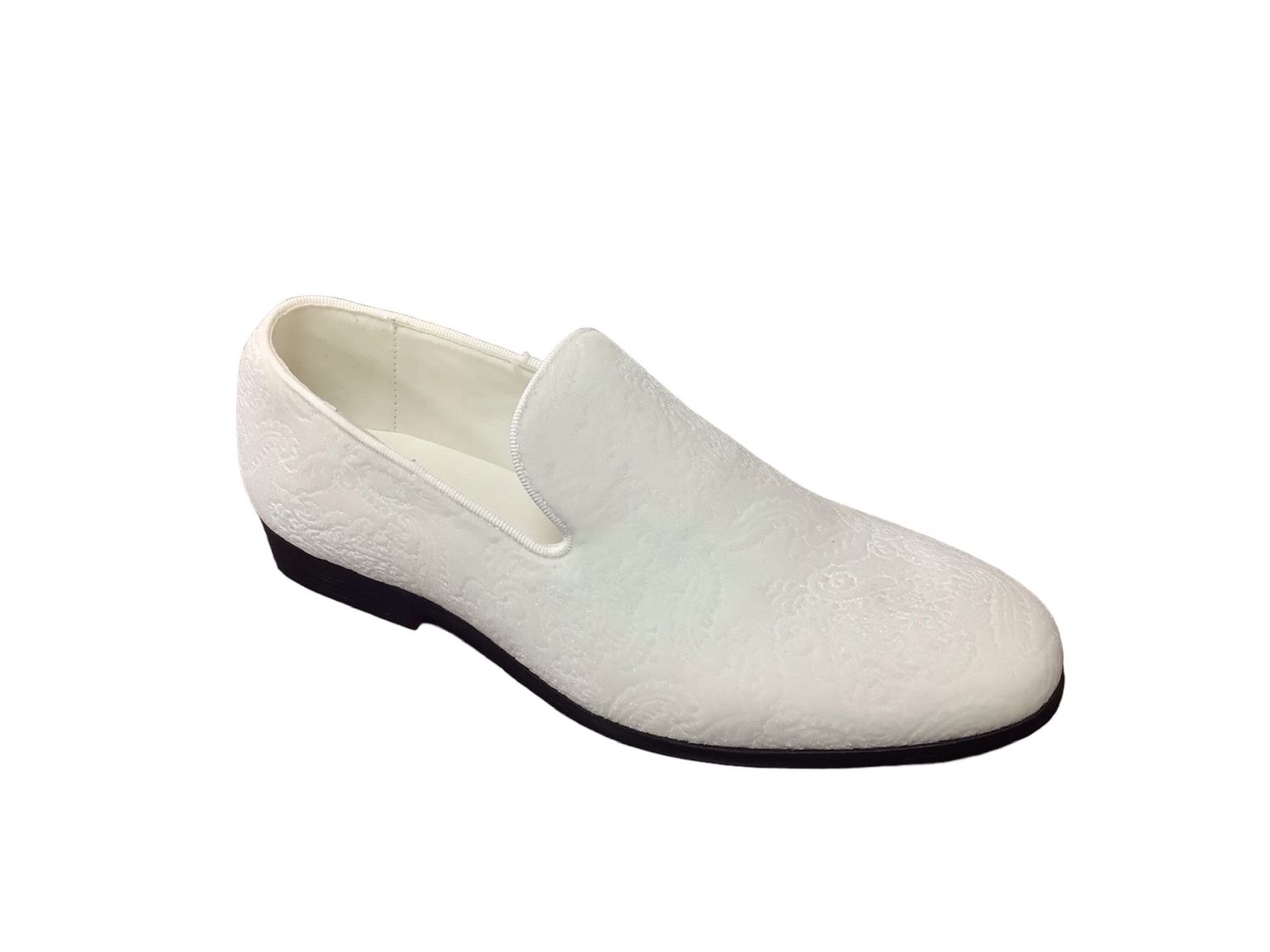 PAISLEY PRINT LOAFERS , Color: WHITE, Size: 8