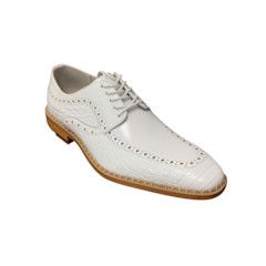 LEATHER UPPER CROC PRINT DRESS SHOE