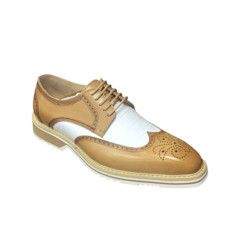 BARBARO TWO COLOR LACE UP CALFSKIN SHOE