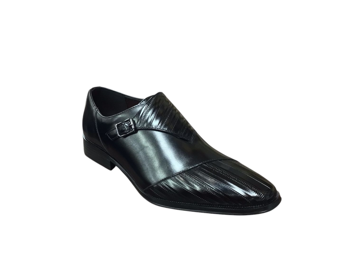 ANTONIO SLIP ON WITH BUCKLE STRAP , Color: BLACK, Size: 8.5