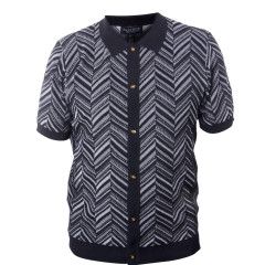 SHORT SLEEVE BUTTON DOWN 2 TONE TEXTURED