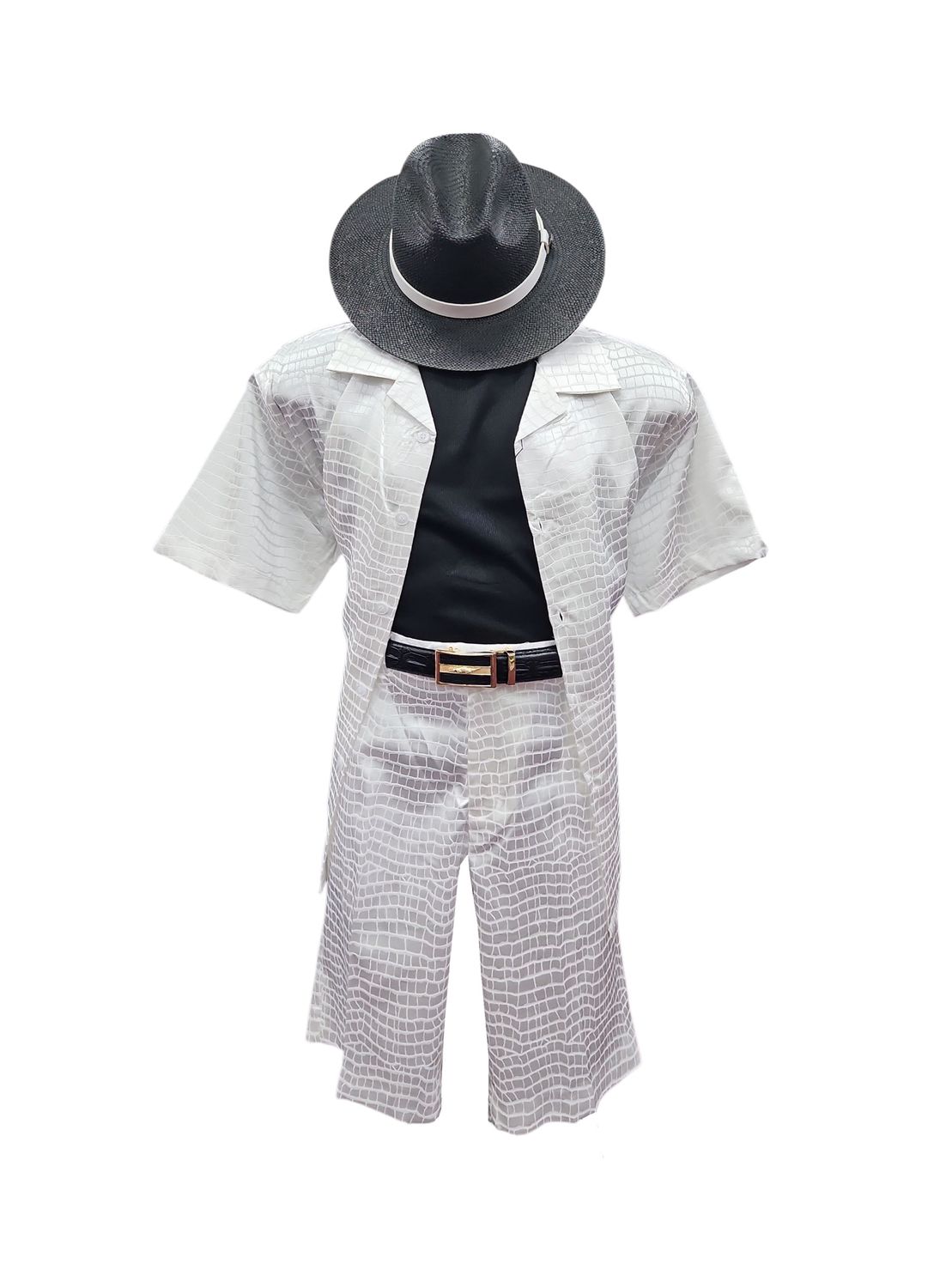 MICRO CROCODILE JACQ SHORT SET, Color: WHITE, Size: L/36W