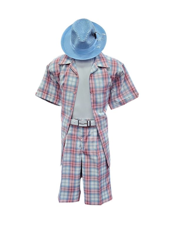 MICRO LUREX PLAID SHORT SET