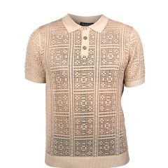 SHORT SLEEVE POLO KNIT CROCHT