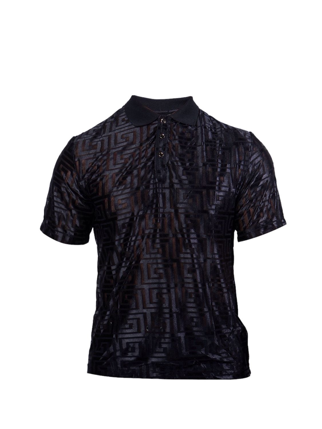 PRESTIGE BUTTON DOWN POLO SHIRT, Color: BLACK, Size: L