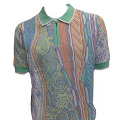 SHORT SLEEVE ZIP UP POLO SHIRT