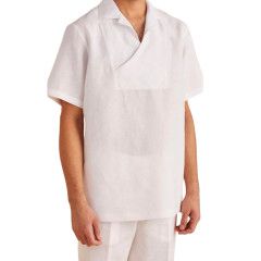 SHORT SLEEVE LINEN PULL OVER