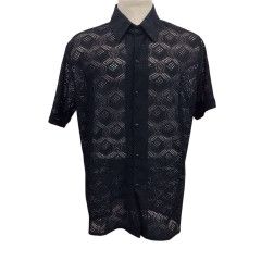 SHORT SLEEVE JACQUARD LACE SHIRT
