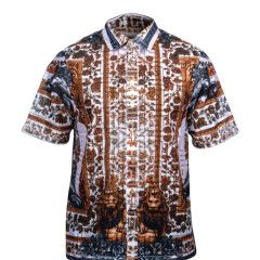 SHORT SLEEVE BUTTON DOWN LACE SHIRT