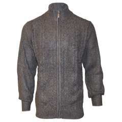 FULL ZIP UP CREW NECK SWEATER