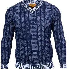GREEK DESIGN V-NECK SWEATER